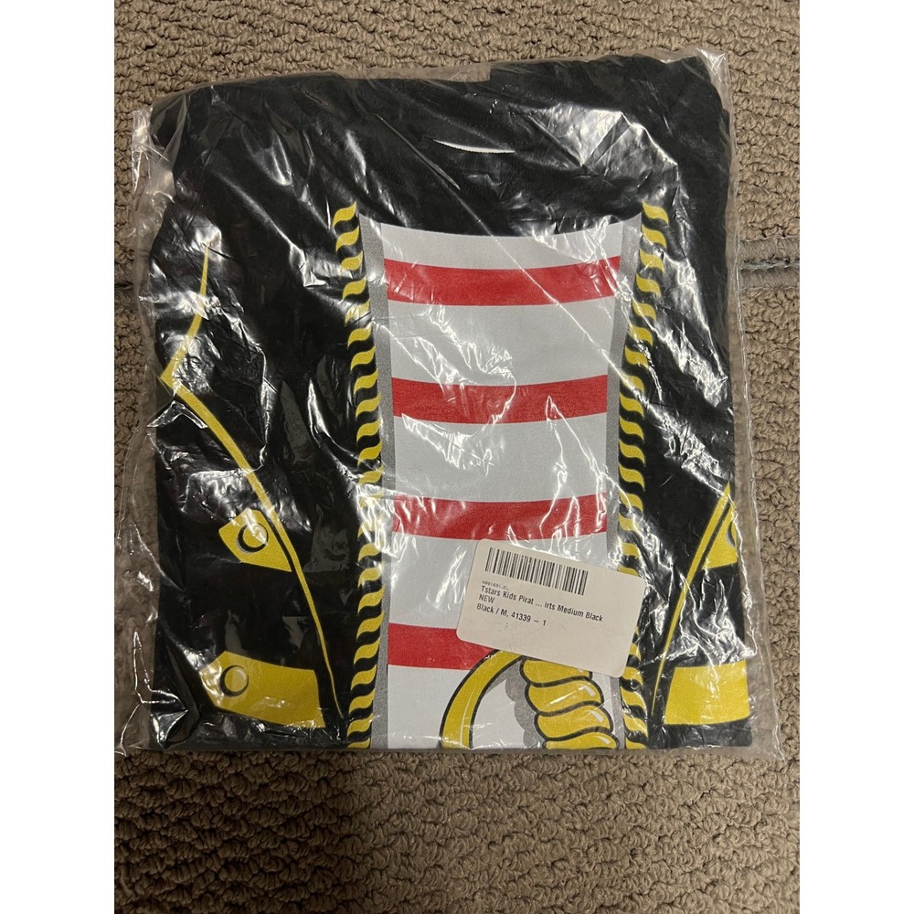 Tstars Kids Pirate Costume Graphic T-Shirt Black Size Medium Halloween Dress Up